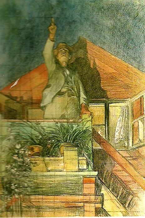 Carl Larsson forfattaren-skalden oil painting image